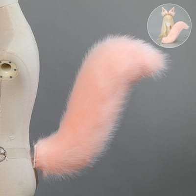 Pluizige Vos Oor Staart Anime Pluche Kat Hond Oren Haarband Roze Dier Staart Pluizig Cosplay Oren Staart Spel Role Play