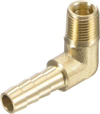 Koper Slangverbindingen met 90 Graden Hoek, 1/4 Inch, Voor Water en Gas Toepassingen, 1/8 NPT Mannelijk Draad