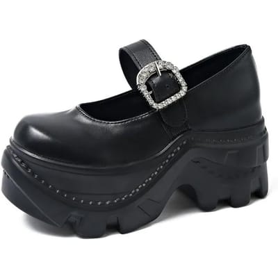 Dames Schoenen Grote Maten Mary Janes Dames Hoge Hak Platform Casual Pumps Dames Ronde Neus Gespsluiting Effen Schoenen Dames 35
