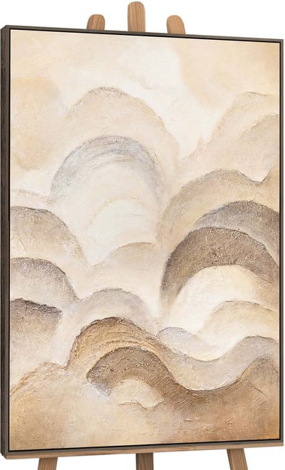 Canvas schilderij handgeschilderd layers of the horizon abstract – YS-Art Gallery – Luxe wanddecoratie voor woonkamer – Modern schilderij voor slaapkamer en hal