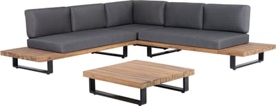 MYKONOS - Loungeset voor 5 - Donkergrijs - Gecertificeerd acaciahout