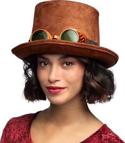 Boland - Hoed Streetpunk Bruin - 58 - Volwassenen - Unisex - Steampunk