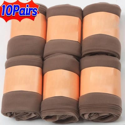 20-100 Stuks Dames Zomer Onzichtbare Sokken Kristallen Sokken Anti-Haak Zijde Fijnmazige Sokken Huidskleurige Ultra-Dunne Sokken One Size brown