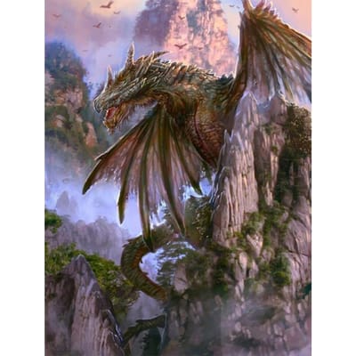 Diamond-Painting Berg Draak Diamant Borduurwerk Dier Kruissteek Woondecoratie 20X30CM