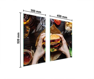 TMK ArtDeko - Glasplaat Beschermhoes - 75x52 cm - Hamburger - Veelkleurig - Veilig