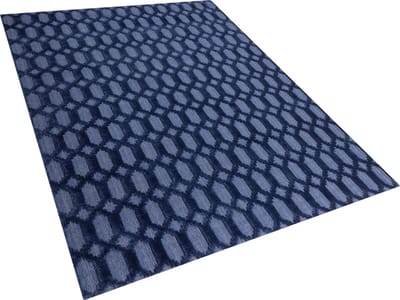 CIZRE - Laagpolig vloerkleed - Marineblauw - 140 x 200 cm - Viscose