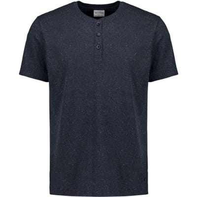 No Excess T-shirt Granddad With Neps Deep Blue Maat: L | Basic T-Shirts Outlet | Heren | Blauw