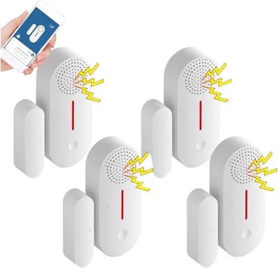 Deuralarmen - Raamsensor Alarm - Huis Beveiligen - 120DB Geluidsalarm - 4 Stuks - Wit