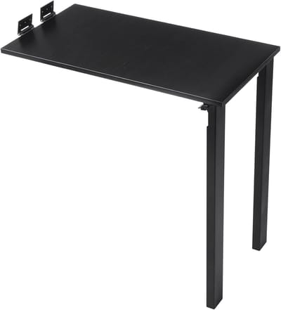 Wandklaptafel - Opklapbaar bureau - Ruimtebesparend werken - Stevig massief hout - 75 x 40 cm - Zwart