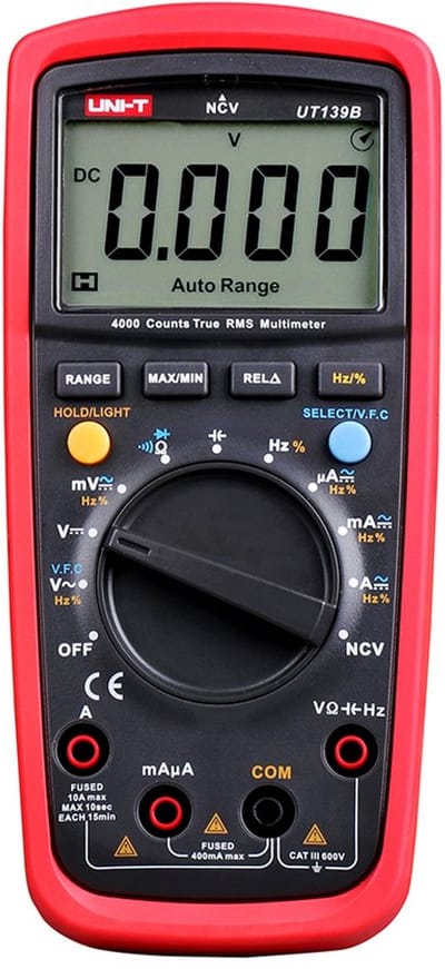 Digitale Multimeter CAT III 600V - True RMS, Frequentie, NCV, Weerstand, Spanning en Temperatuur Metingen