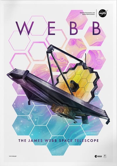 The First Anniversary Of Webb (White) | Space, Astronomie & Ruimtevaart Poster | A3: 30x40 cm