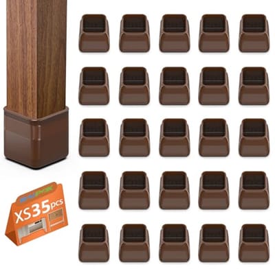 Silicone Stoelpoot Beschermers - 35 Stuks, Voorkom Krassen op Houten Vloeren met Vilt