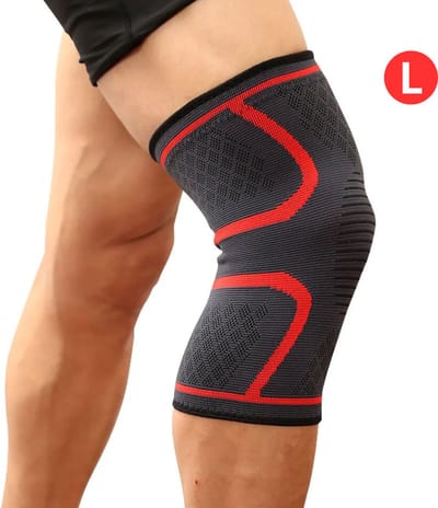 Bovista Sportbrace Knie - Kniebrace - Knee Sleeves Powerlifting - Knee Support - Compressie Knie Brace - Knee Wraps - Dames - Heren - Rood - Maat L