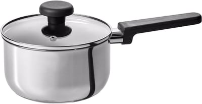 MIDDAGSMAT RVS steelpan 2L met deksel, anti-aanbak