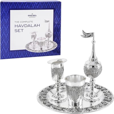 Set van 2 Zilveren Kandelaars voor Sjabbat en Havdalah