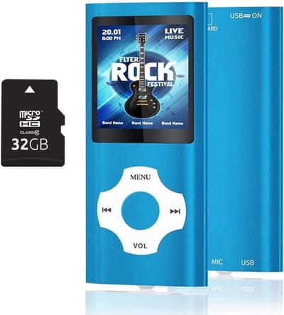 SNJY® MP3 Speler Bluetooth - MP4 Speler - Muziek Speler - 16GB - Blauw