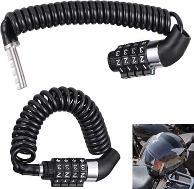Fietsslot - Helmsloten - Fietsslot Cijferslot - Kettingslot Fiets - Cijferslot - Compact en Lichtgewicht Kabelslot Fiets - Codeslot - Zwart -Verlengbaar tot 150 cm - 2 stuks