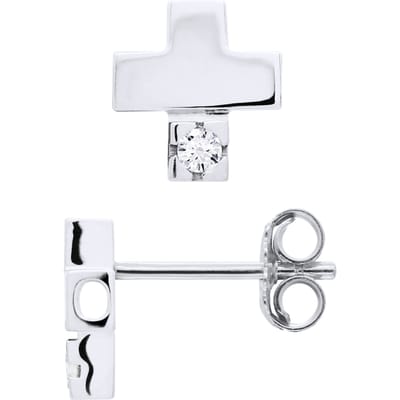 Stud Oorbellen Diamond Jewelry 0060 Cts CROSS 925