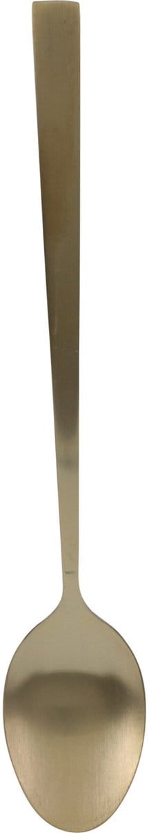 Excellent Houseware Dessertlepels - Lange Koffielepels - 4x - goud - RVS - 18 cm - latte macchiato / sorbet lepels
