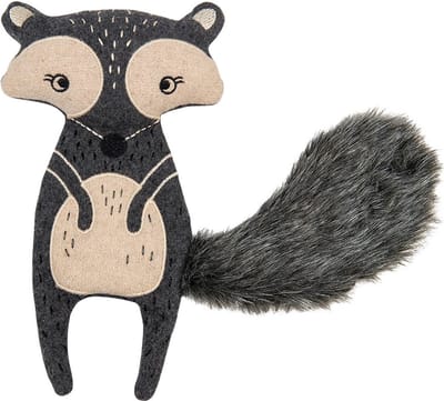 Jack and Vanilla Revive Hondenknuffel met piep - Knisperend hondenspeelgoed - Lengte 30 cm - Gerecycled wol - Wasbeer