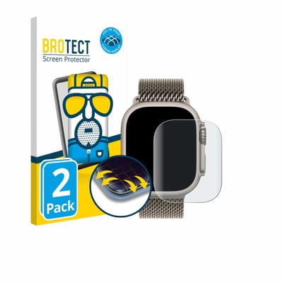 BROTECT - Screenprotector voor Apple Watch Ultra / Ultra 2 / Ultra 3 (49 mm) - Folie Beschermfolie matte volledig dekking 2 Stuks