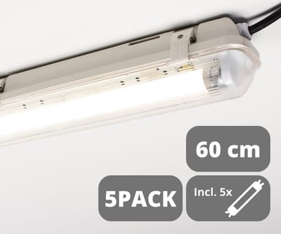 EasyFix LED TL Verlichting set 60 cm - Indoor / outdoor - Voordeelverpakking - 4000K - IP65 - 5 stuks