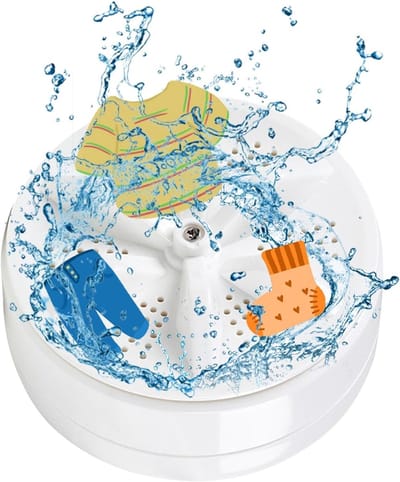 Compacte Wasmachine - Draagbare Reiniger - Reizen en Kamperen - Ultrasone Turbine Technologie - 6.5 cm Diep - Wit