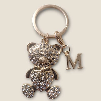 Sleutelhanger Beertje met Letter M - Gepersonaliseerd - Persoonlijk cadeau - Verjaardagscadeau - Kraamcadeau - Persoonlijk geschenk - Tashanger - Sleutelhanger