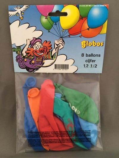 Latex ballonnen versiering - 12 1/5 Jaar - 8 stuks - 30cm doorsnee - biologisch afbreekbaar