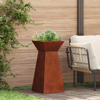 vidaXL - Pilarenbak - Roestkleurig - 35 - x - 35 - x - 73 - cm - weervast - staal