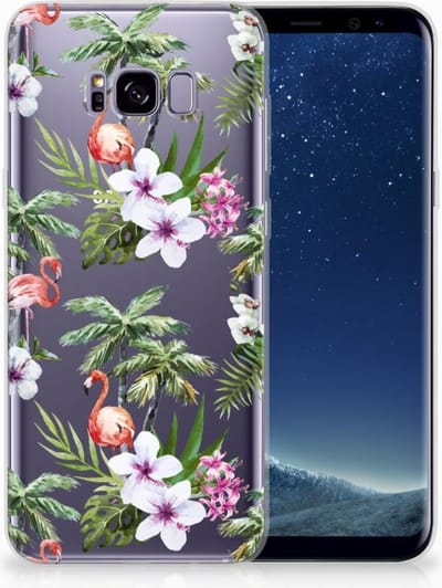 Samsung Galaxy S8 Plus TPU Hoesje Flamingo Palms
