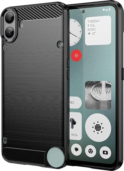 Hoesje geschikt voor Nothing CMF Phone 1 - Techsuit Carbon Silicone Back Cover - Zwart