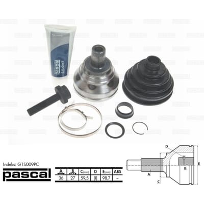 Homokineet reparatie set, aandrijfas PASCAL G1S009PC