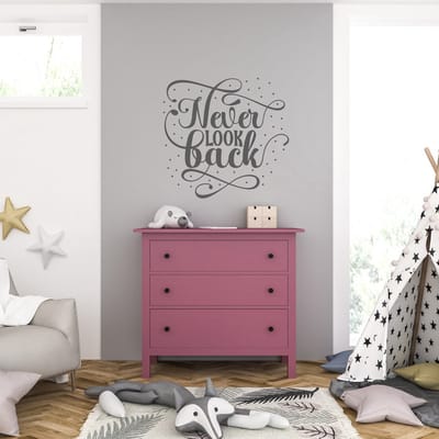 Muursticker - Never Look Back - 46,4 x 48 - Antraciet
