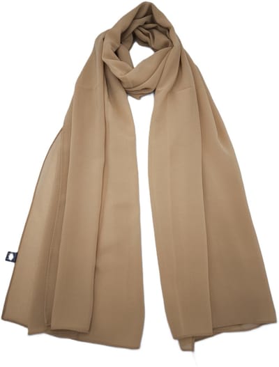 Lange dames sjaal Ditte-effen caramel bruin-omslagdoek-stola