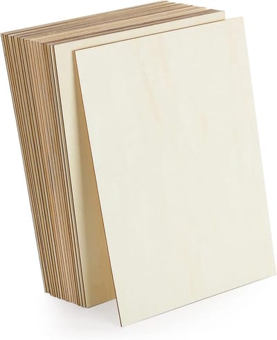 24 Stuks Houten Panelen, Onbehandelde Houten Planken voor Creatieve Projecten, Ideaal voor Decoratie en Handwerk, 300 x 200 x 2.3 mm