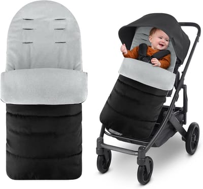 Winterkinderwagen voethoezen - Voetenzak voor kinderwagen - Babykinderwagen voethoezen - met ritssluiting - Universele baby voethoezen - Kinderwagen voethoezen met rits - Waterdicht - Winddicht - Past op de meeste kinderwagens -80*38cm - zwart