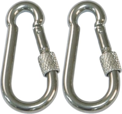 AMIG Karabijnhaak met schroefsluiting - 2x - 6 x 60mm - AISI 316 staal - 120kg - marine kwaliteit