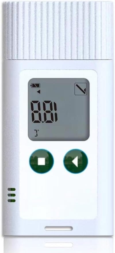 Temperatuur Logger - Data Recorder - Koudeketen Transport - Grote Opslagcapaciteit - 10 x 6.5 x 2 cm - Wit