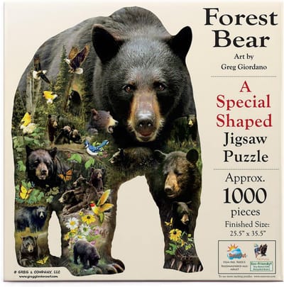 Puzzel 1000 Stukjes - Contour Puzzel XXL - Ontspanning Thuis - Grote Stukken - 90x65 cm - Bos Kleuren