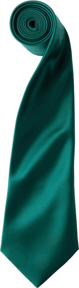 Premier 'Colours' Satin Tie PR750 - Bottle Green - One size
