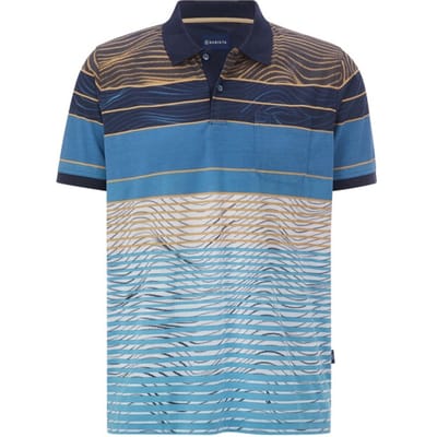 Babista herren Poloshirt - 48/50 - blauw - Plus Size
