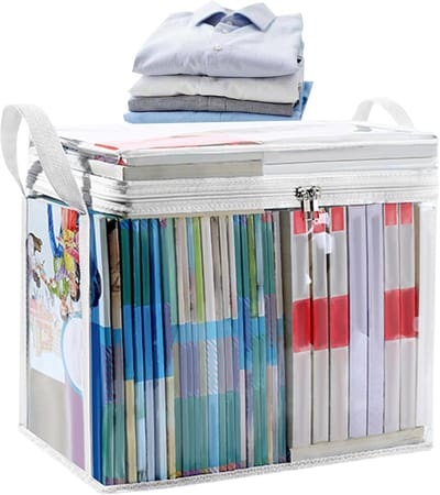 Opbergdoos Organizer - Stoffen Container - Kleding Opbergen - Opvouwbaar Ontwerp - 38 x 24 x 32 cm - Transparant