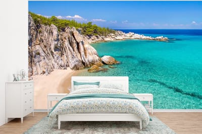 Behang - Fotobehang Zee - Strand - Zomer - Breedte 400 cm x hoogte 300 cm