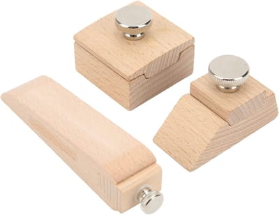 Set van 3 Houten Schuurblokken voor Handmatig Schuren, Perfect voor Leerbewerking en Randafwerking, Ideaal voor Houtbewerking en Creatieve Projecten
