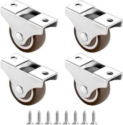 Set van 4 kleine meubelwielen van massief rubber voor palletmeubels