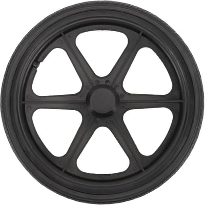 Pneu de rechange pour roue arrière de fauteuil roulant avec vis et accessoires Diamètre 35 cm Noir gray