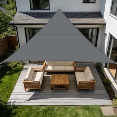 Ultiluxe® Schaduwdoek - Verduisteringsdoek tot 95% - Driehoek Zonnedoek - 3 x 3 x 3 cm - Zonwering - UV bestendig - Ademend - Grijs