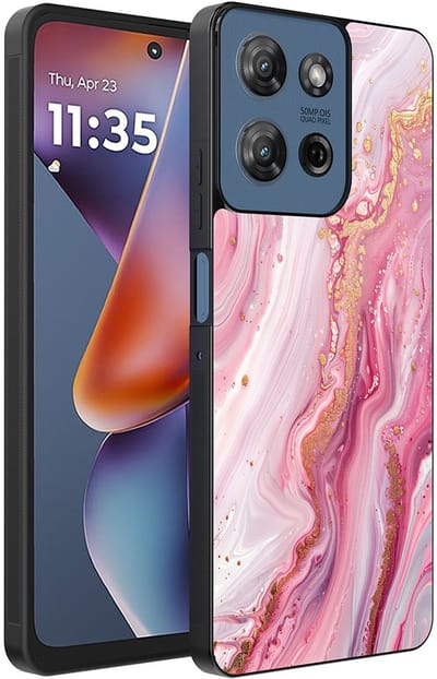 Smartphonica Telefoonhoesje Geschikt voor Motorola Moto G 2025 met marmer opdruk - TPU backcover case marble design - Roze geschikt voor Motorola Moto G 2025