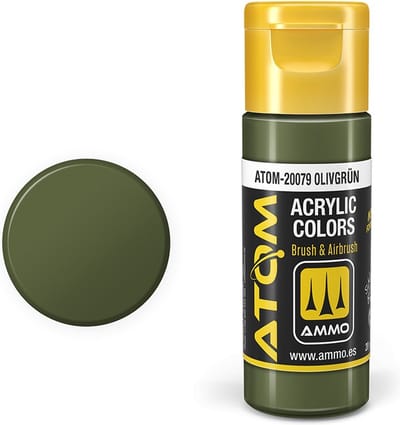 AMMO by Mig Jimenez Hobbyverf Acrylverf - MIG 20079 ATOM - Olivgrun - Acryl - 20ml Verf flesje - 20 ml